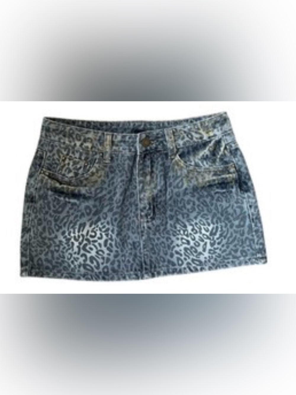 Romwe Our Grunge Punk Y2K Baddie Leopard Print Metallic Mini Skirt